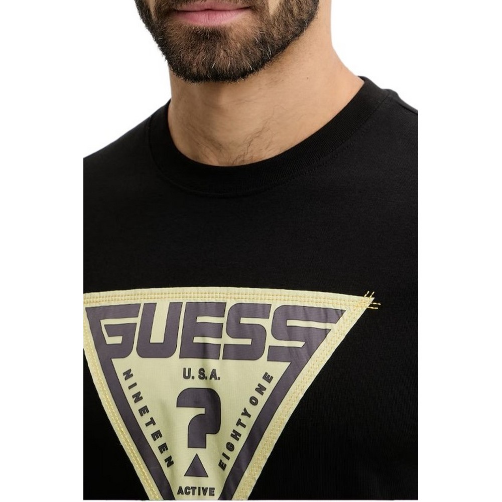 GUESS LUTA CN T-SHIRT  ΜΠΛΟΥΖΑ ΑΝΔΡΙΚΗ BLACK