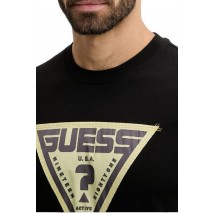 GUESS LUTA CN T-SHIRT  ΜΠΛΟΥΖΑ ΑΝΔΡΙΚΗ BLACK