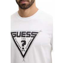 GUESS LUTA CN T-SHIRT  ΜΠΛΟΥΖΑ ΑΝΔΡΙΚΗ WHITE
