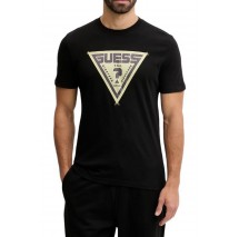GUESS LUTA CN T-SHIRT  ΜΠΛΟΥΖΑ ΑΝΔΡΙΚΗ BLACK