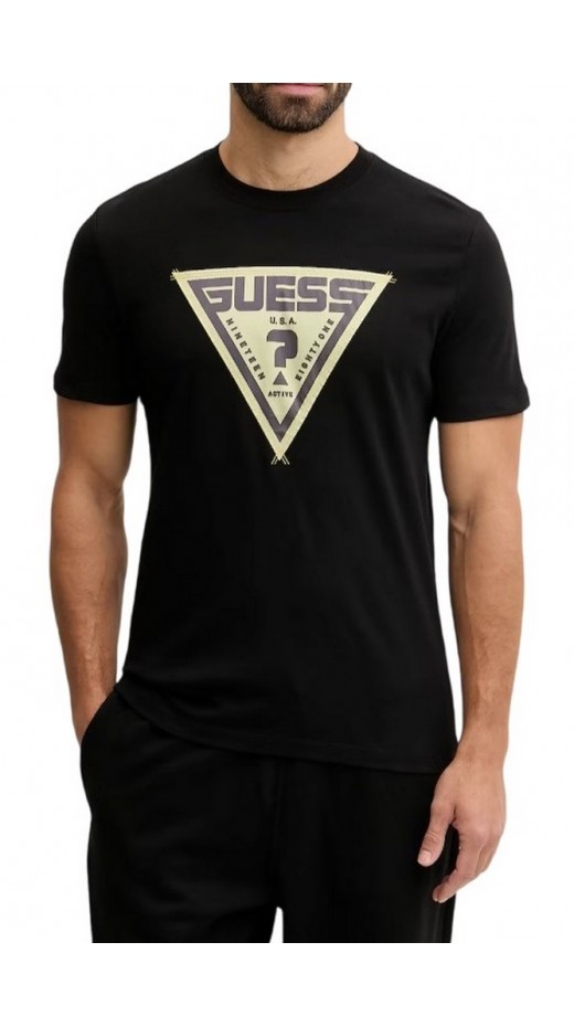 GUESS LUTA CN T-SHIRT  ΜΠΛΟΥΖΑ ΑΝΔΡΙΚΗ BLACK