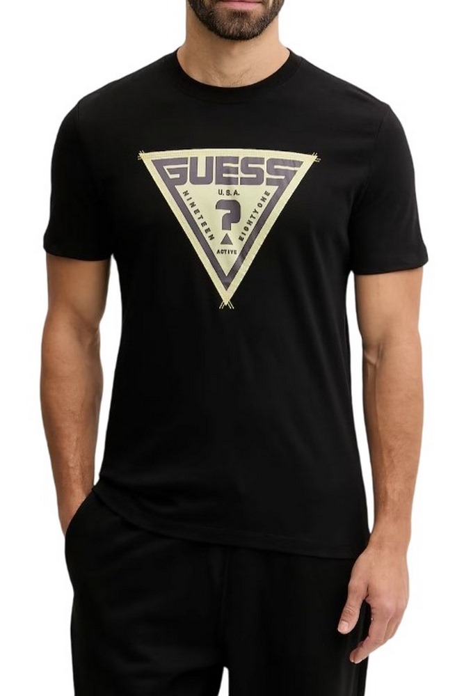 GUESS LUTA CN T-SHIRT  ΜΠΛΟΥΖΑ ΑΝΔΡΙΚΗ BLACK