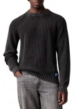 HUGO BOSS SONDYE SWEATER ΜΠΛΟΥΖΑ ΠΛΕΚΤΗ ΑΝΔΡΙΚΗ WASHED BLACK