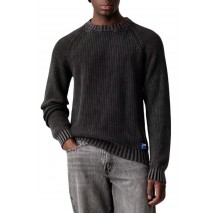 HUGO BOSS SONDYE SWEATER ΜΠΛΟΥΖΑ ΠΛΕΚΤΗ ΑΝΔΡΙΚΗ WASHED BLACK