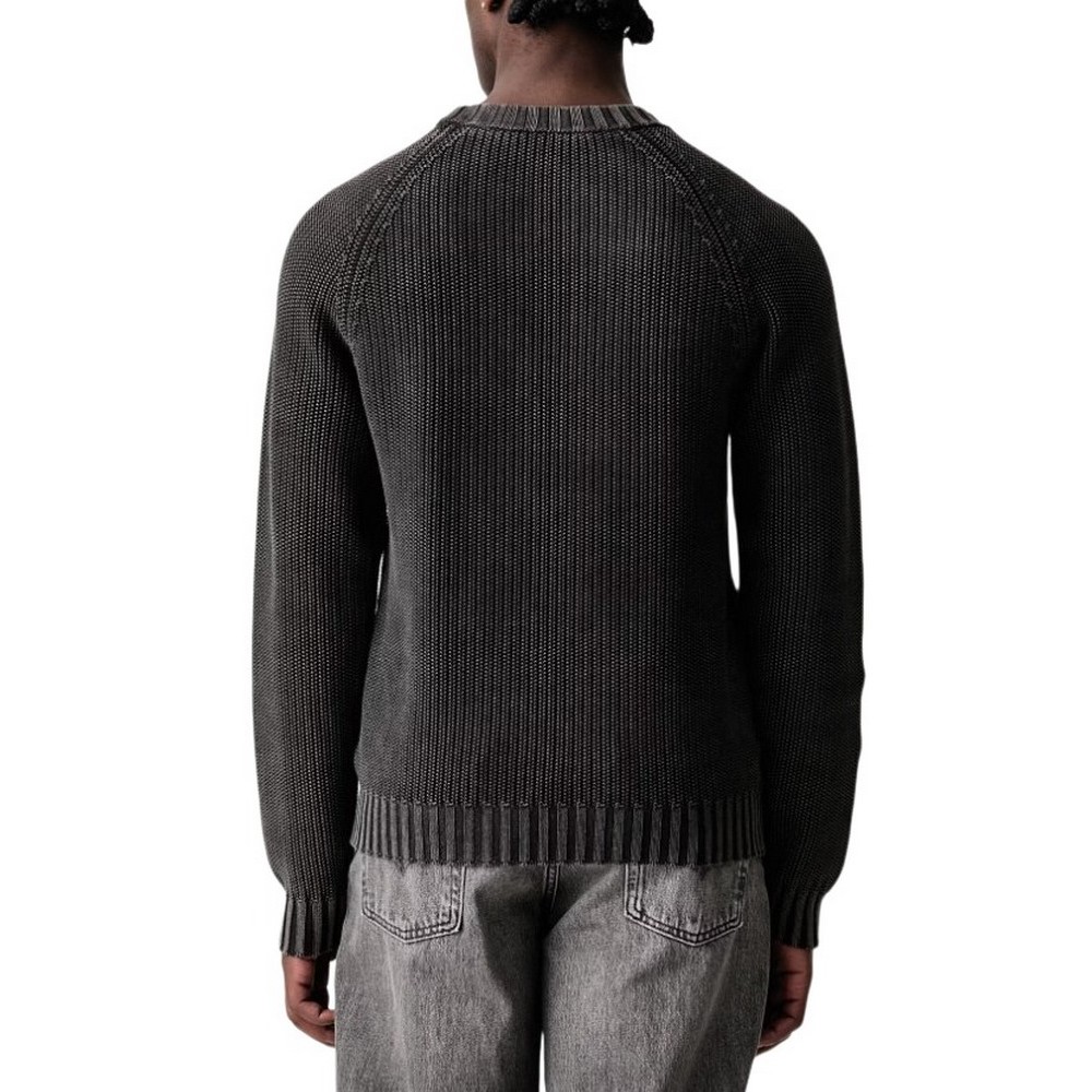 HUGO BOSS SONDYE SWEATER ΜΠΛΟΥΖΑ ΠΛΕΚΤΗ ΑΝΔΡΙΚΗ WASHED BLACK