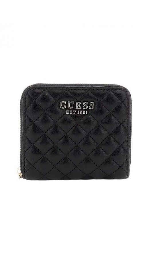 GUESS ECO RIANEE SLG SMALL ZIP AROUD ΠΟΡΤΟΦΟΛΙ ΓΥΝΑΙΚΕΙΟ BLACK