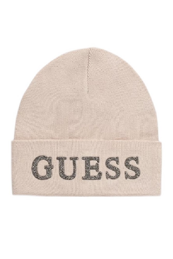 GUESS BEANIE ΣΚΟΥΦΟΣ ΓΥΝΑΙΚΕΙΟΣ BEIGE