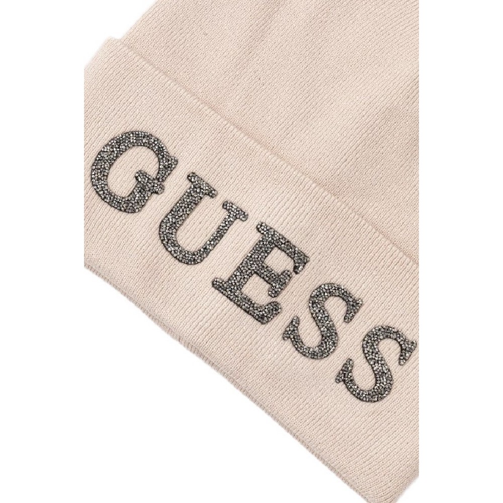 GUESS BEANIE ΣΚΟΥΦΟΣ ΓΥΝΑΙΚΕΙΟΣ BEIGE