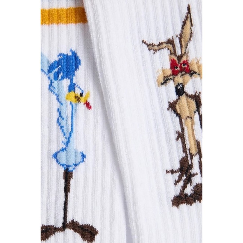 JIMMY LION ATHLETIC ROAD RUNNER VS COYOTE SOCKS UNISEX ΚΑΛΤΣΕΣ WHITE