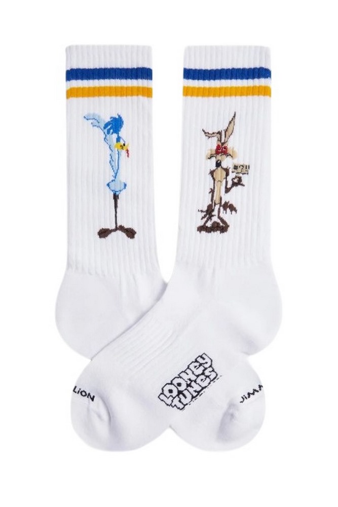 JIMMY LION ATHLETIC ROAD RUNNER VS COYOTE SOCKS UNISEX ΚΑΛΤΣΕΣ WHITE