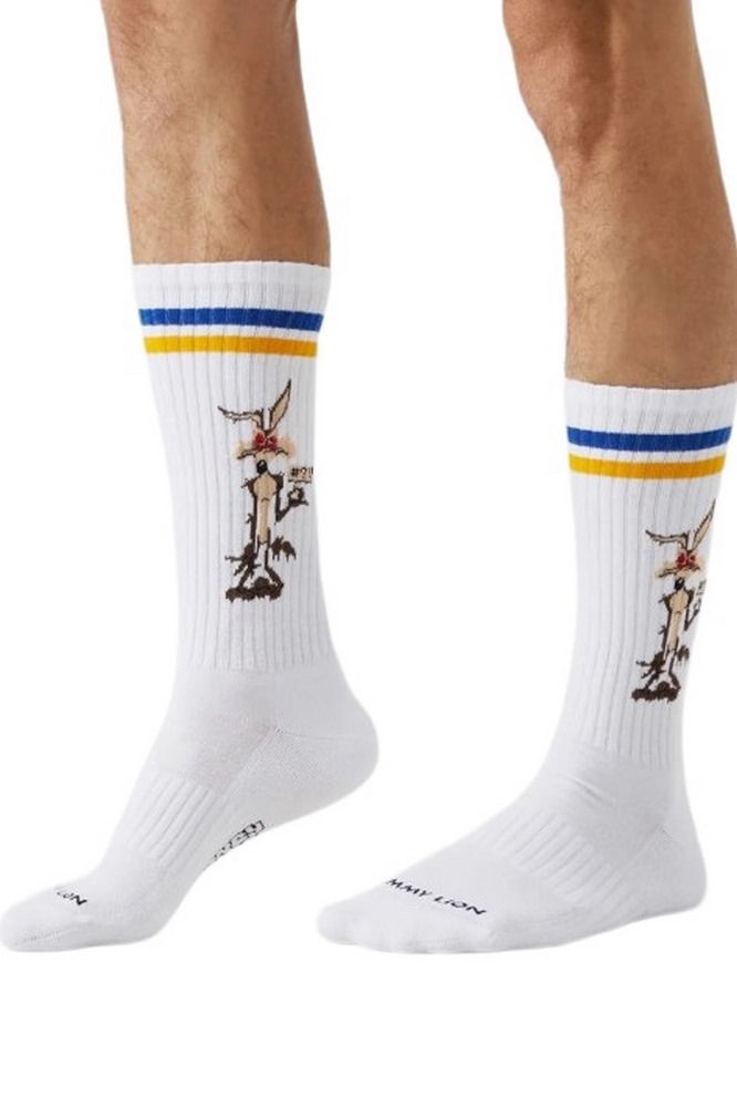 JIMMY LION ATHLETIC ROAD RUNNER VS COYOTE SOCKS UNISEX ΚΑΛΤΣΕΣ WHITE