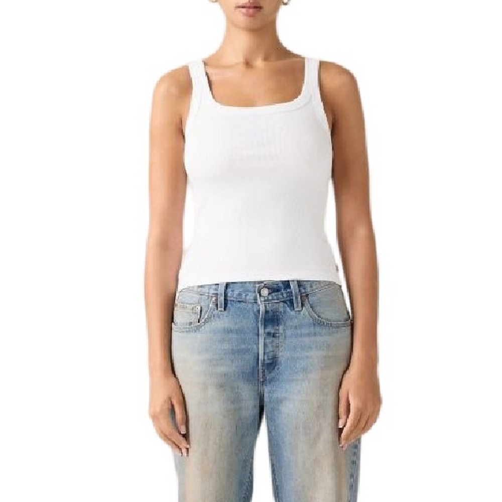LEVIS ESSENTIAL RIBBED TANK ΤΟΠ ΓΥΝΑΙΚΕΙΟ WHITE