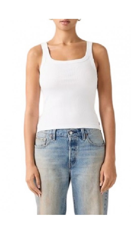 LEVIS ESSENTIAL RIBBED TANK ΤΟΠ ΓΥΝΑΙΚΕΙΟ WHITE