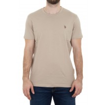 U.S.POLO MICK 000148 EH33 TSHIRT ΜΠΛΟΥΖΑ ΑΝΔΡΙΚΗ BEIGE