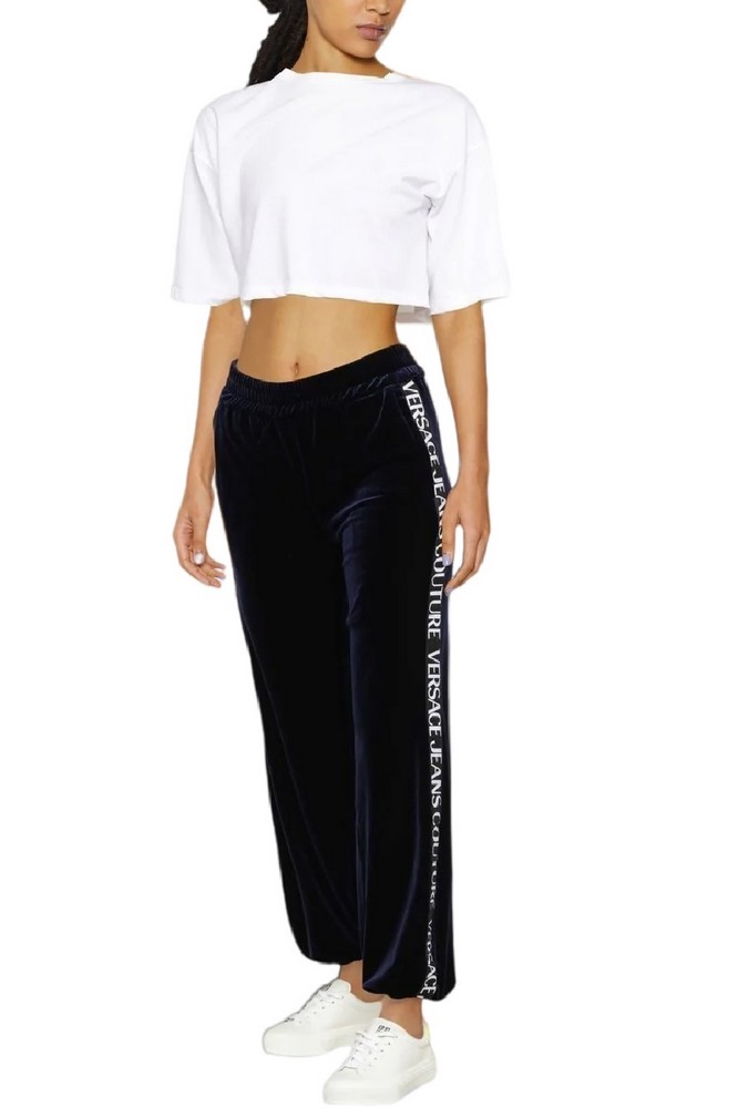 ΠΑΝΤΕΛΟΝΙ ΦΟΡΜΑΣ VELVET STRETCH Ι ΓΥΝΑΙΚΕΙΟ VERSACE JEANS COUTURE. DEEP NAVY
