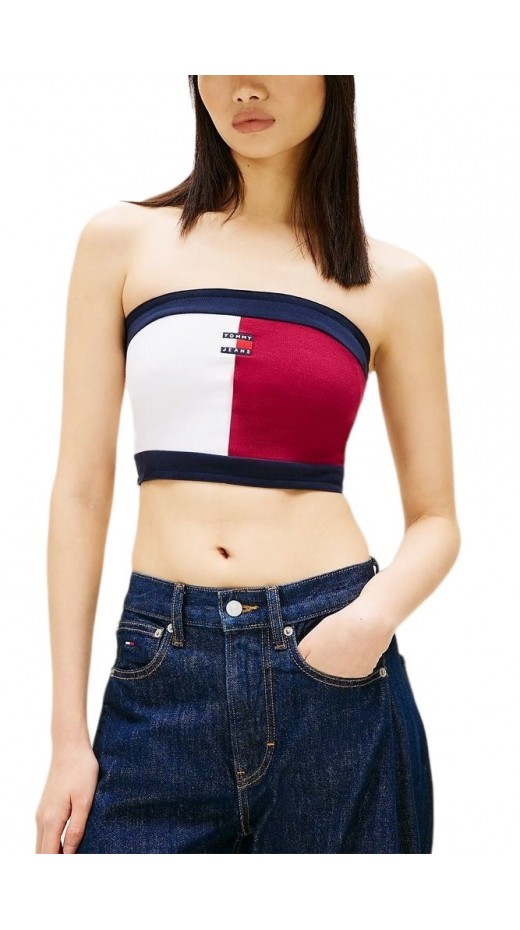 TOMMY JEANS FLAG BADGE TUBE TOP ΤΟΠ ΓΥΝΑΙΚΕΙΟ MULTI