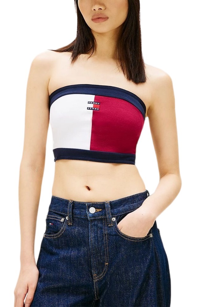 TOMMY JEANS FLAG BADGE TUBE TOP ΤΟΠ ΓΥΝΑΙΚΕΙΟ MULTI