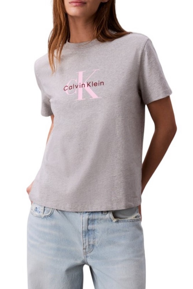 CALVIN KLEIN JEANS HR SS CLSSC MNLG CNC T-SHIRT ΜΠΛΟΥΖΑ ΓΥΝΑΙΚΕΙΑ GREY