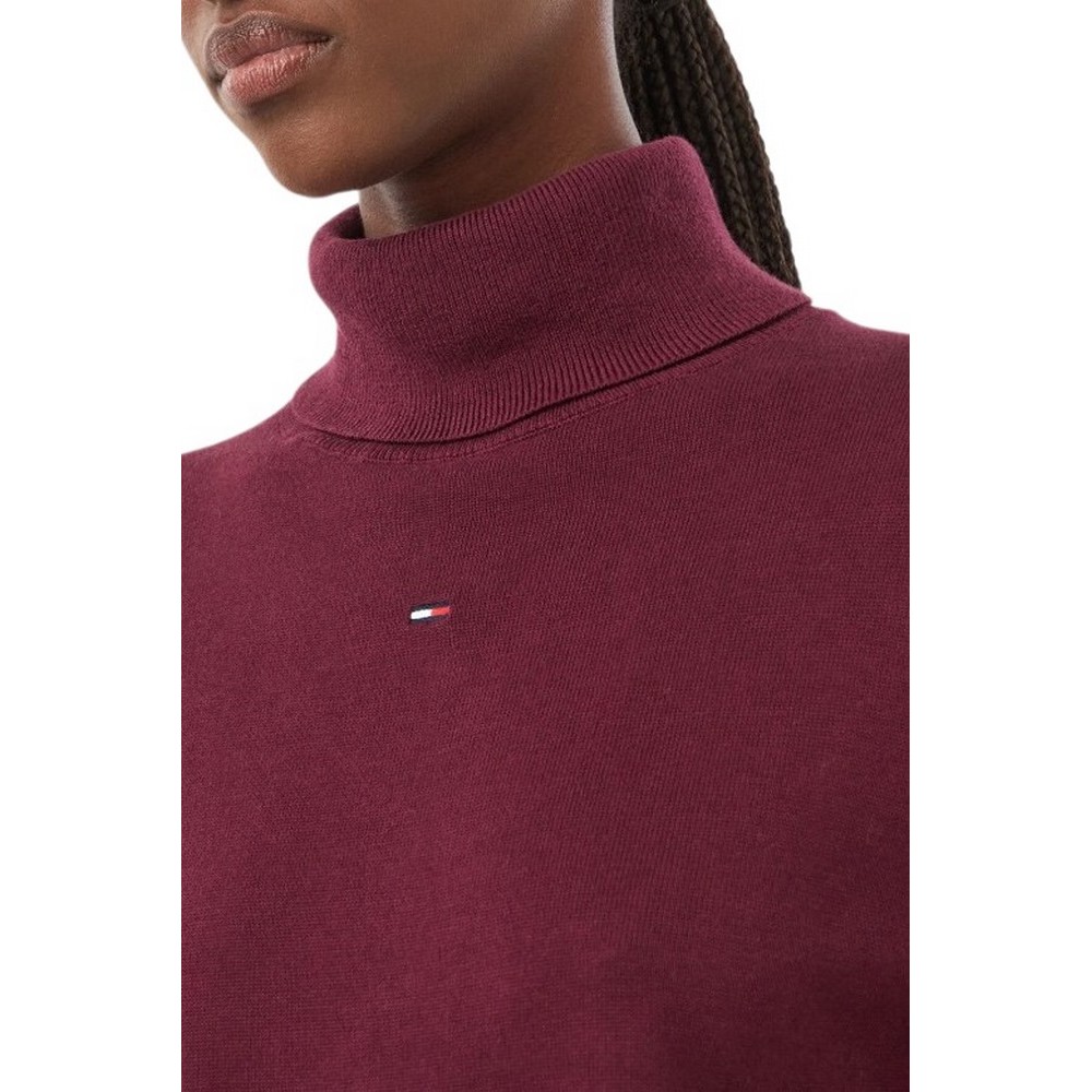 TOMMY JEANS ESSENTIAL TRTLNK SWEATER ΜΠΛΟΥΖΑ ΠΛΕΚΤΗ ΓΥΝΑΙΚΕΙΑ BERRY