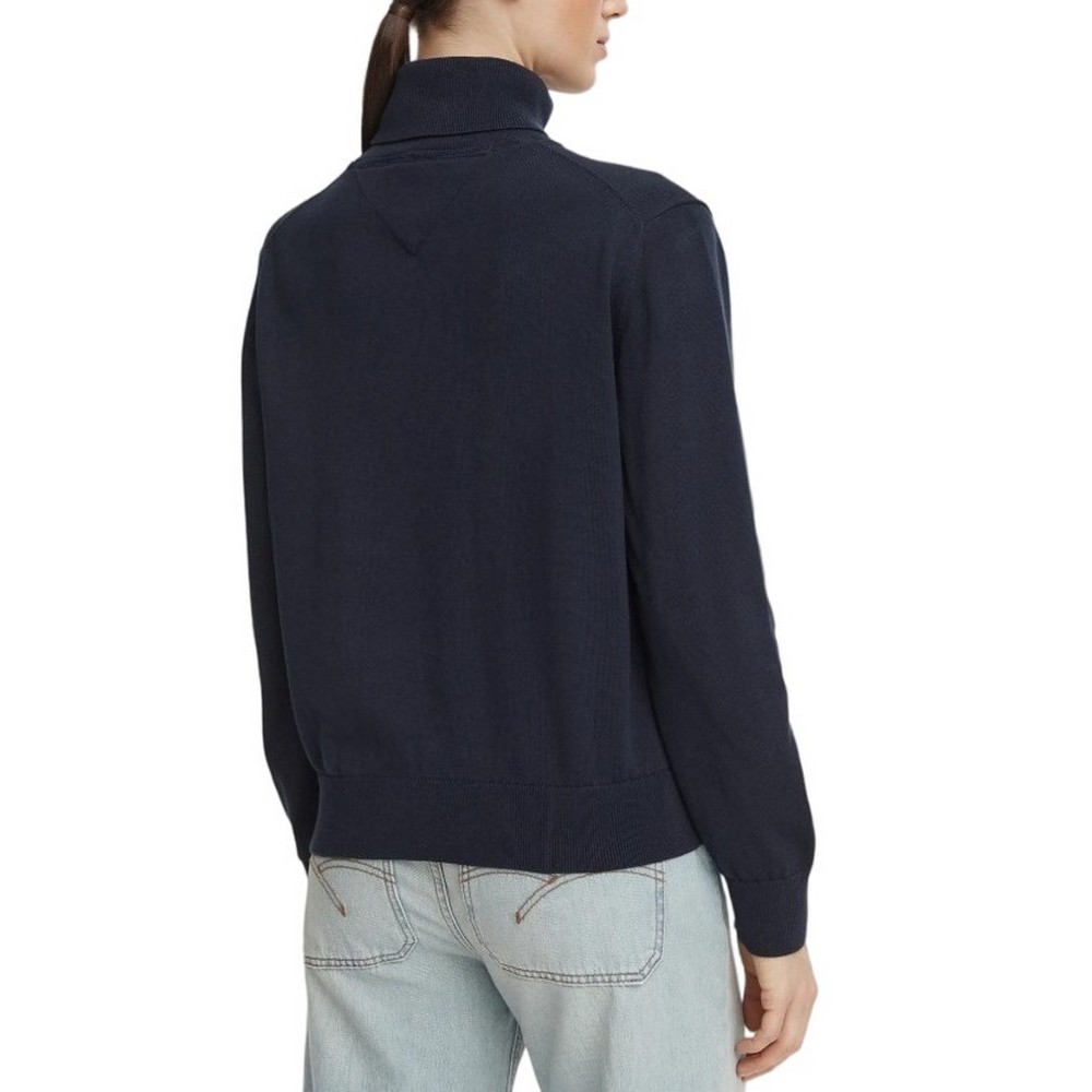TOMMY JEANS ESSENTIAL TRTLNK SWEATER ΜΠΛΟΥΖΑ ΠΛΕΚΤΗ ΓΥΝΑΙΚΕΙΑ NAVY