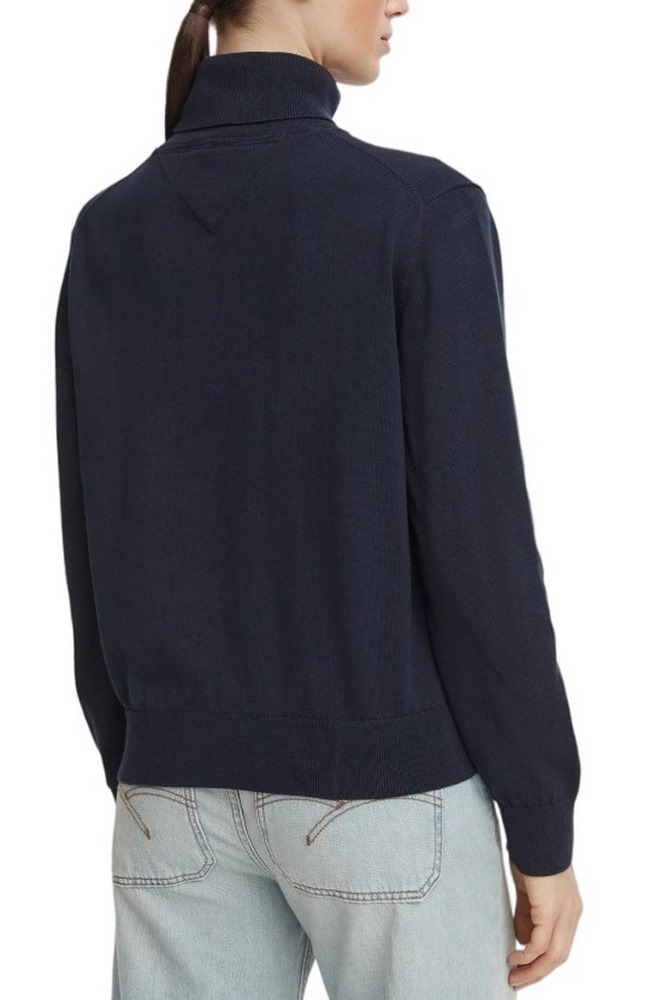 TOMMY JEANS ESSENTIAL TRTLNK SWEATER ΜΠΛΟΥΖΑ ΠΛΕΚΤΗ ΓΥΝΑΙΚΕΙΑ NAVY