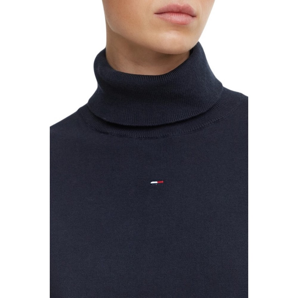 TOMMY JEANS ESSENTIAL TRTLNK SWEATER ΜΠΛΟΥΖΑ ΠΛΕΚΤΗ ΓΥΝΑΙΚΕΙΑ NAVY