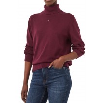 TOMMY JEANS ESSENTIAL TRTLNK SWEATER ΜΠΛΟΥΖΑ ΠΛΕΚΤΗ ΓΥΝΑΙΚΕΙΑ BERRY