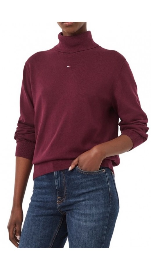 TOMMY JEANS ESSENTIAL TRTLNK SWEATER ΜΠΛΟΥΖΑ ΠΛΕΚΤΗ ΓΥΝΑΙΚΕΙΑ BERRY