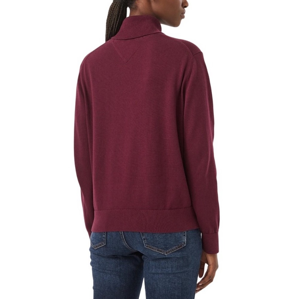 TOMMY JEANS ESSENTIAL TRTLNK SWEATER ΜΠΛΟΥΖΑ ΠΛΕΚΤΗ ΓΥΝΑΙΚΕΙΑ BERRY