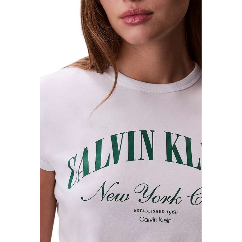 CALVIN KLEIN JEANS GRAPHIC LOGO BABY T-SHIRT ΜΠΛΟΥΖΑ ΓΥΝΑΙΚΕΙΑ BRIGHT WHITE