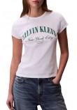 CALVIN KLEIN JEANS GRAPHIC LOGO BABY T-SHIRT ΜΠΛΟΥΖΑ ΓΥΝΑΙΚΕΙΑ BRIGHT WHITE