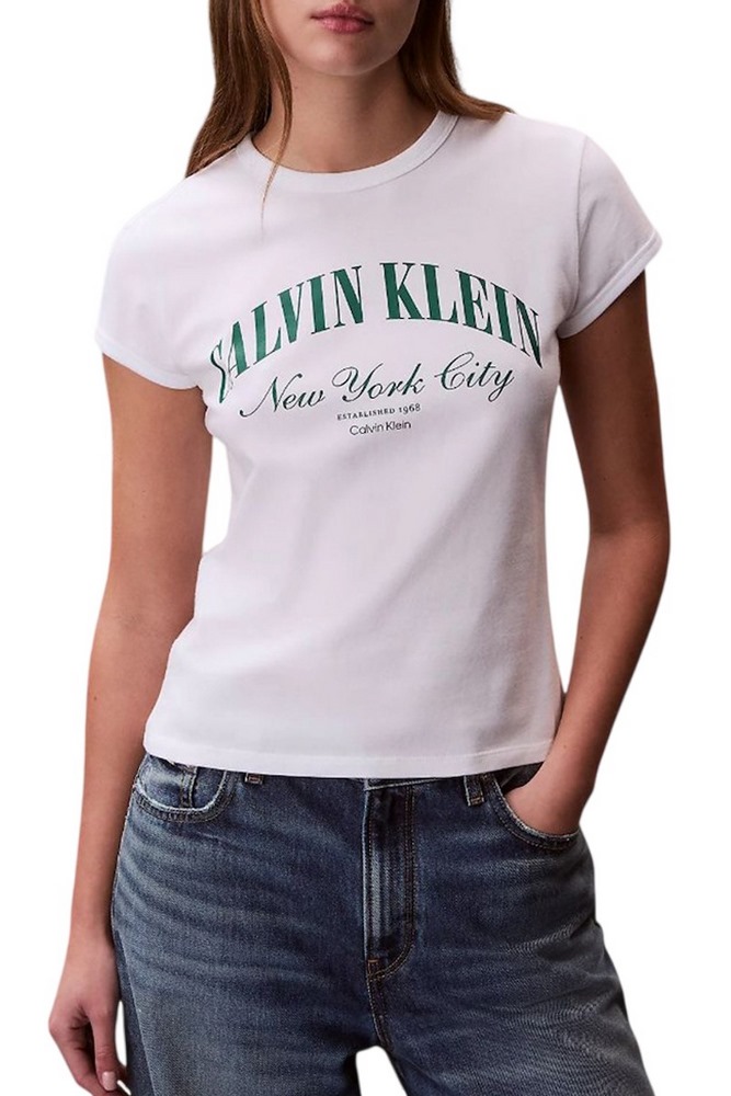 CALVIN KLEIN JEANS GRAPHIC LOGO BABY T-SHIRT ΜΠΛΟΥΖΑ ΓΥΝΑΙΚΕΙΑ BRIGHT WHITE