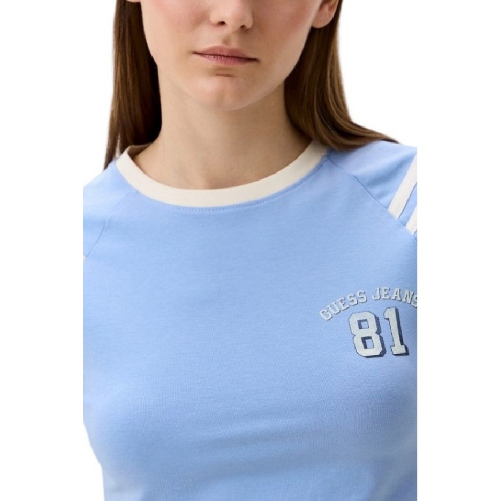 GUESS JEANS SS BABY FIT RAGLAN 81 TEE ΜΠΛΟΥΖΑ ΓΥΝΑΙΚΕΙΑ CIEL
