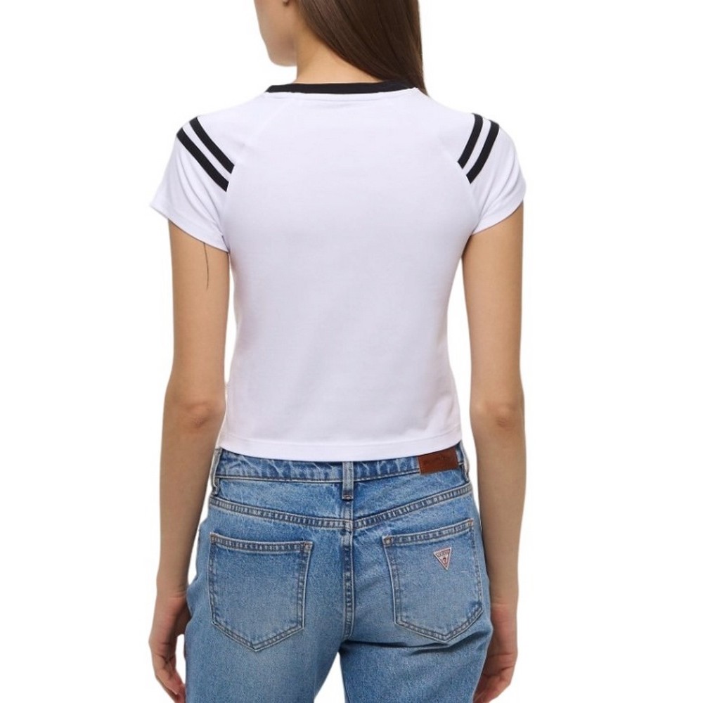 GUESS JEANS SS BABY FIT RAGLAN 81 TEE ΜΠΛΟΥΖΑ ΓΥΝΑΙΚΕΙΑ WHITE