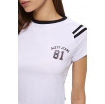 GUESS JEANS SS BABY FIT RAGLAN 81 TEE ΜΠΛΟΥΖΑ ΓΥΝΑΙΚΕΙΑ WHITE