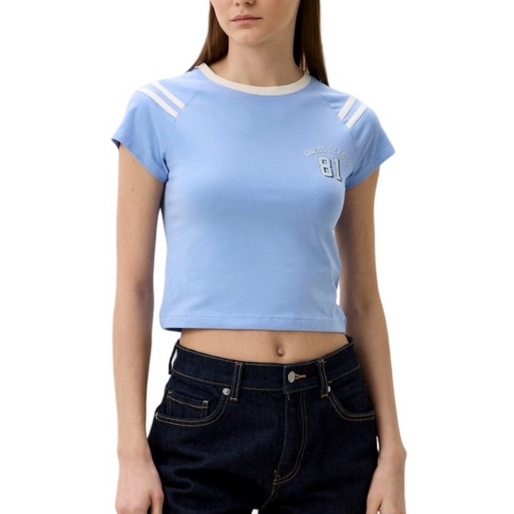 GUESS JEANS SS BABY FIT RAGLAN 81 TEE ΜΠΛΟΥΖΑ ΓΥΝΑΙΚΕΙΑ CIEL