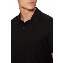 GUESS SMALL GUESS SCRIPT SS POLO T-SHIRT ΜΠΛΟΥΖΑ ΑΝΔΡΙΚΗ BLACK