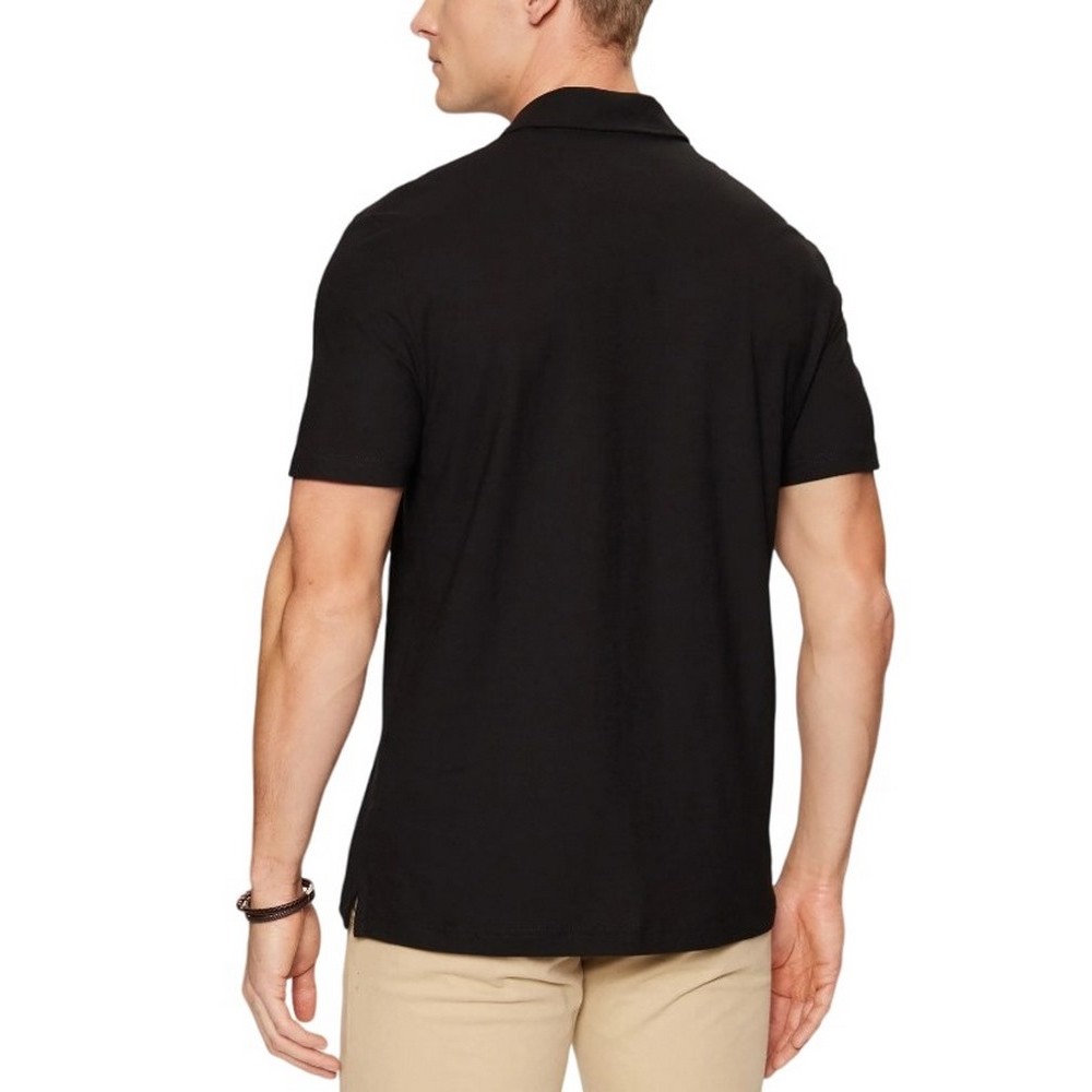 GUESS SMALL GUESS SCRIPT SS POLO T-SHIRT ΜΠΛΟΥΖΑ ΑΝΔΡΙΚΗ BLACK