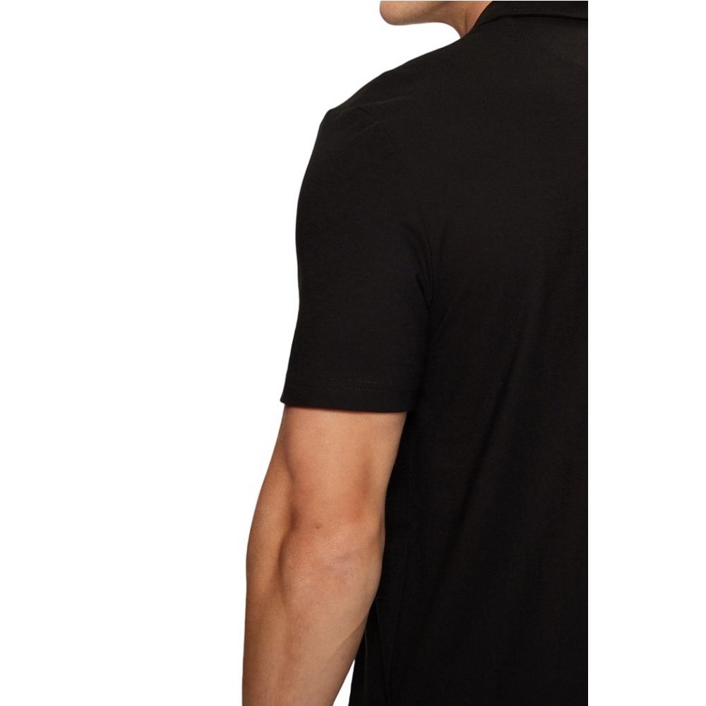 GUESS SMALL GUESS SCRIPT SS POLO T-SHIRT ΜΠΛΟΥΖΑ ΑΝΔΡΙΚΗ BLACK
