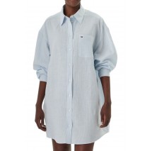 TOMMY JEANS LINEN SHIRT DRESS EXT ΠΟΥΚΑΜΙΣΟ ΓΥΝΑΙΚΕΙΟ CIEL