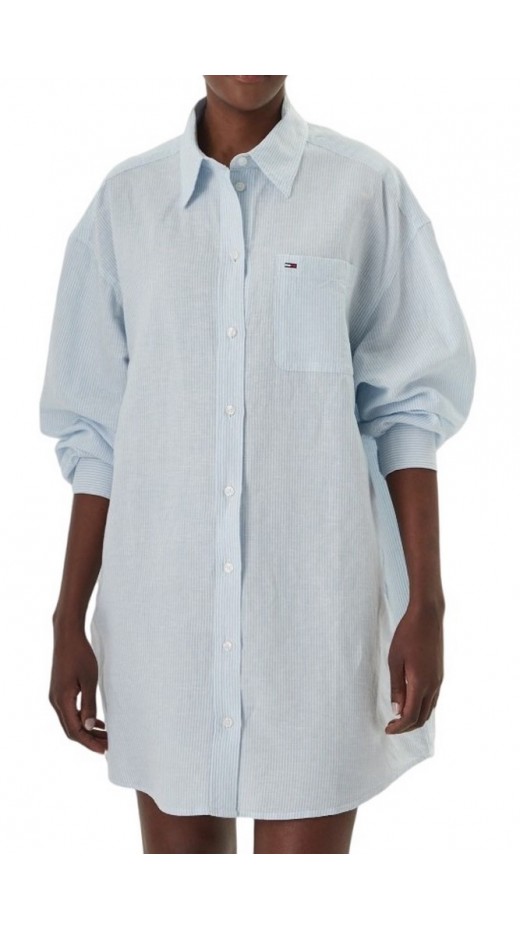 TOMMY JEANS LINEN SHIRT DRESS EXT ΠΟΥΚΑΜΙΣΟ ΓΥΝΑΙΚΕΙΟ CIEL