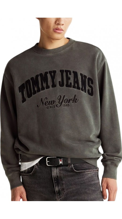 TOMMY JEANS RLX VINTAGE VARSITY CREW ΜΠΛΟΥΖΑ ΦΟΥΤΕΡ ΑΝΔΡΙΚΗ BLACK