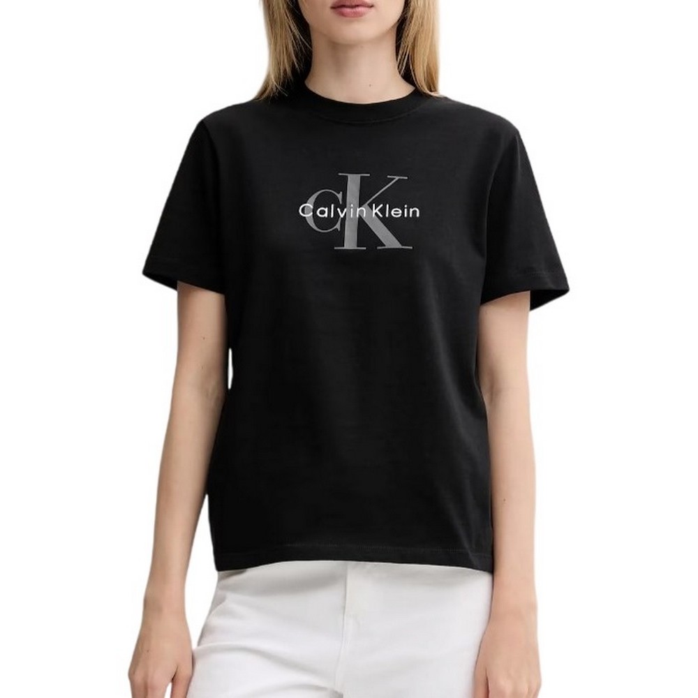 CALVIN KLEIN JEANS HR SS CLSSC MNLG CNC T-SHIRT ΜΠΛΟΥΖΑ ΓΥΝΑΙΚΕΙΑ BLACK