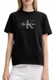 CALVIN KLEIN JEANS HR SS CLSSC MNLG CNC T-SHIRT ΜΠΛΟΥΖΑ ΓΥΝΑΙΚΕΙΑ BLACK