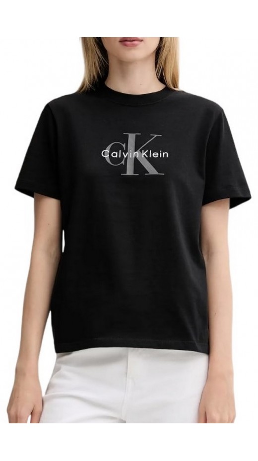 CALVIN KLEIN JEANS HR SS CLSSC MNLG CNC T-SHIRT ΜΠΛΟΥΖΑ ΓΥΝΑΙΚΕΙΑ BLACK