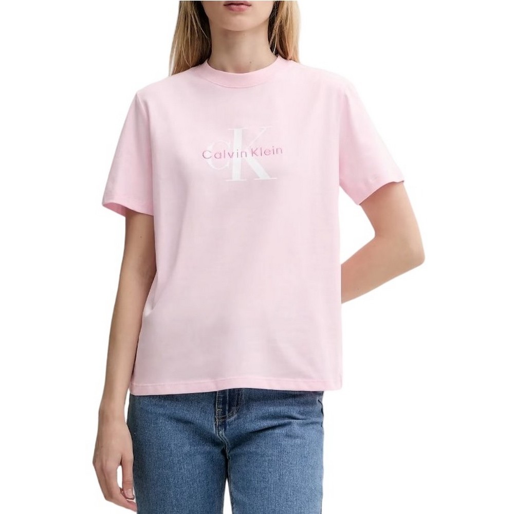 CALVIN KLEIN JEANS HR SS CLSSC MNLG CNC T-SHIRT ΜΠΛΟΥΖΑ ΓΥΝΑΙΚΕΙΑ PINK