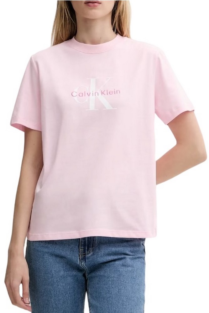CALVIN KLEIN JEANS HR SS CLSSC MNLG CNC T-SHIRT ΜΠΛΟΥΖΑ ΓΥΝΑΙΚΕΙΑ PINK