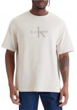 CALVIN KLEIN JEANS 16S ELEVATED MONOLOGO T-SHIRT ΜΠΛΟΥΖΑ ΑΝΔΡΙΚΗ BEIGE
