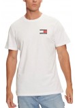 TOMMY JEANS SLIM ESSENTIAL FLAG TEE T-SHIRT ΜΠΛΟΥΖΑ ΑΝΔΡΙΚΗ WHITE
