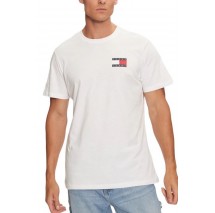 TOMMY JEANS SLIM ESSENTIAL FLAG TEE T-SHIRT ΜΠΛΟΥΖΑ ΑΝΔΡΙΚΗ WHITE